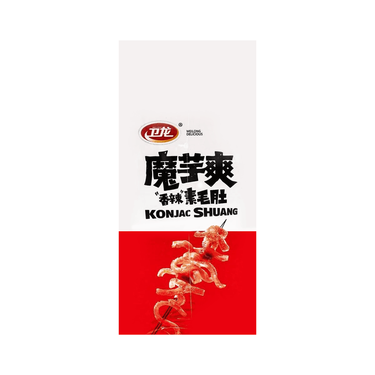 WeiLong Latiao,Spicy Gluten, 魔芋爽,魔芋丝,Wei Long Konjac 20 Sachets / 360g Chinese Snack,Chanmoyu,Moyushuang,香辣口味(Spicy) - Mighty Depot