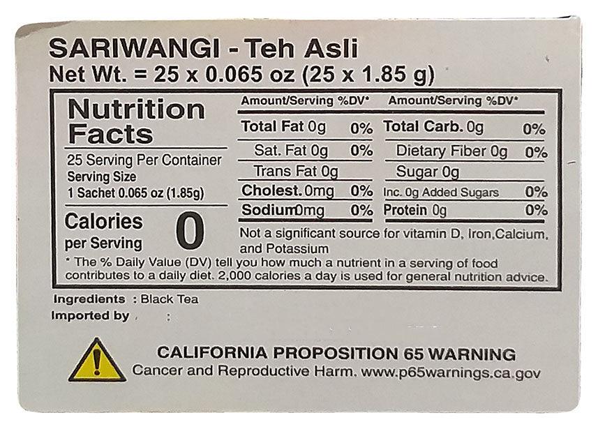 Sariwangi Teh Asli - Indonesia Black Tea 25-ct, 1.63 Ounces, 3 Boxes - Mighty Depot