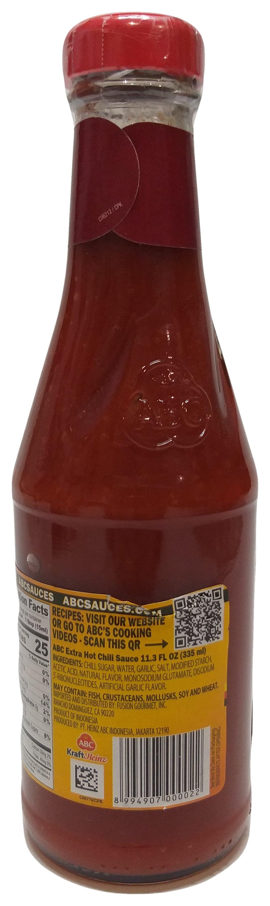 ABC Sambal Extra Pedas (Extra Hot Chili Sauce), 11.5 Ounces, 6 Bottles - Mighty Depot