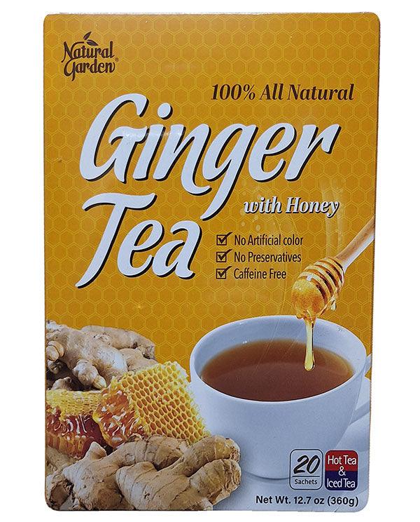 Natural Garden 100% All Natural Ginger Tea with Honey, 1 Box with 20 Sachets, 12.7 oz - Mighty Depot