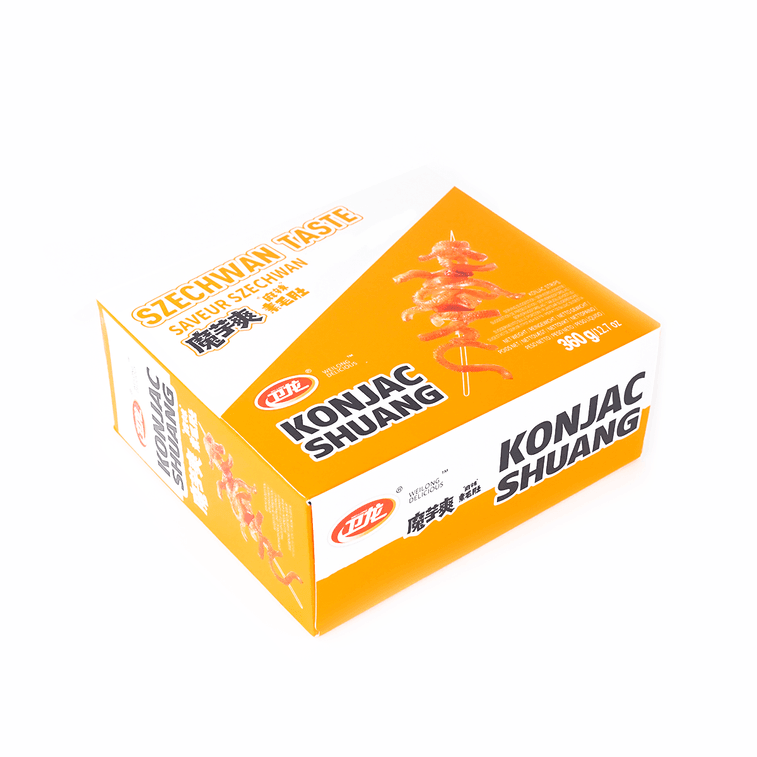 WeiLong Latiao, Spicy Gluten, 魔芋爽,魔芋丝,Wei Long Konjac 20 Sachets / 360g Chinese Snack ,Chanmoyu, Moyushuang 麻辣口味(Mala Spicy) - Mighty Depot