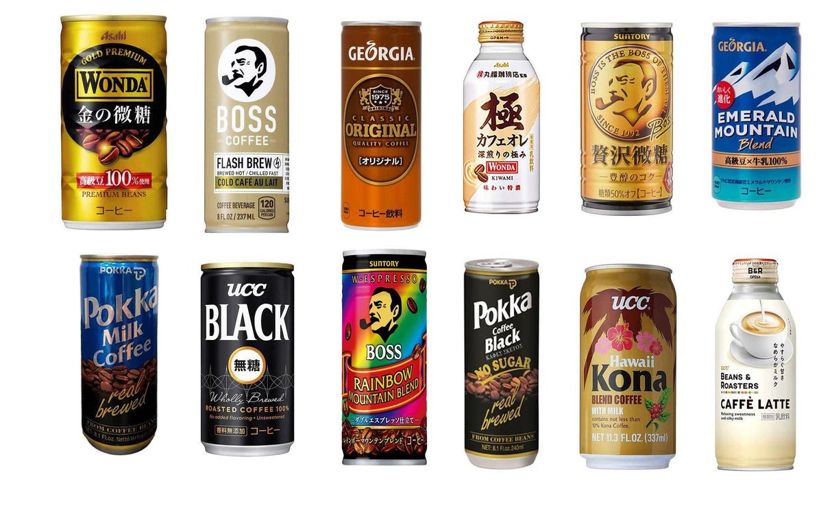 Japanese Coffee Variety Pack | Boss, Georgia coffee, Pokka, UCC, Asahi, Wonda, Sangaria . No Repeats - Mighty Depot