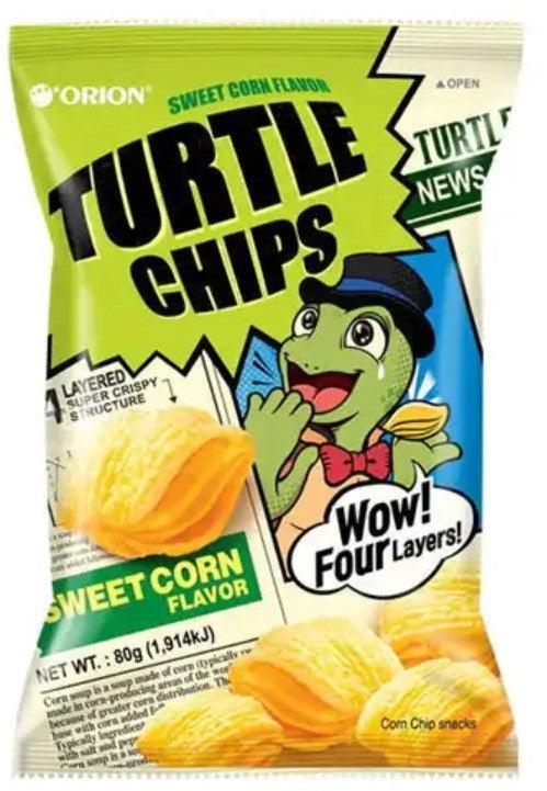 Orion Korean Snack TURTLE CHIPS 꼬북칩 80g (Box of 7 bags) - Mighty Depot