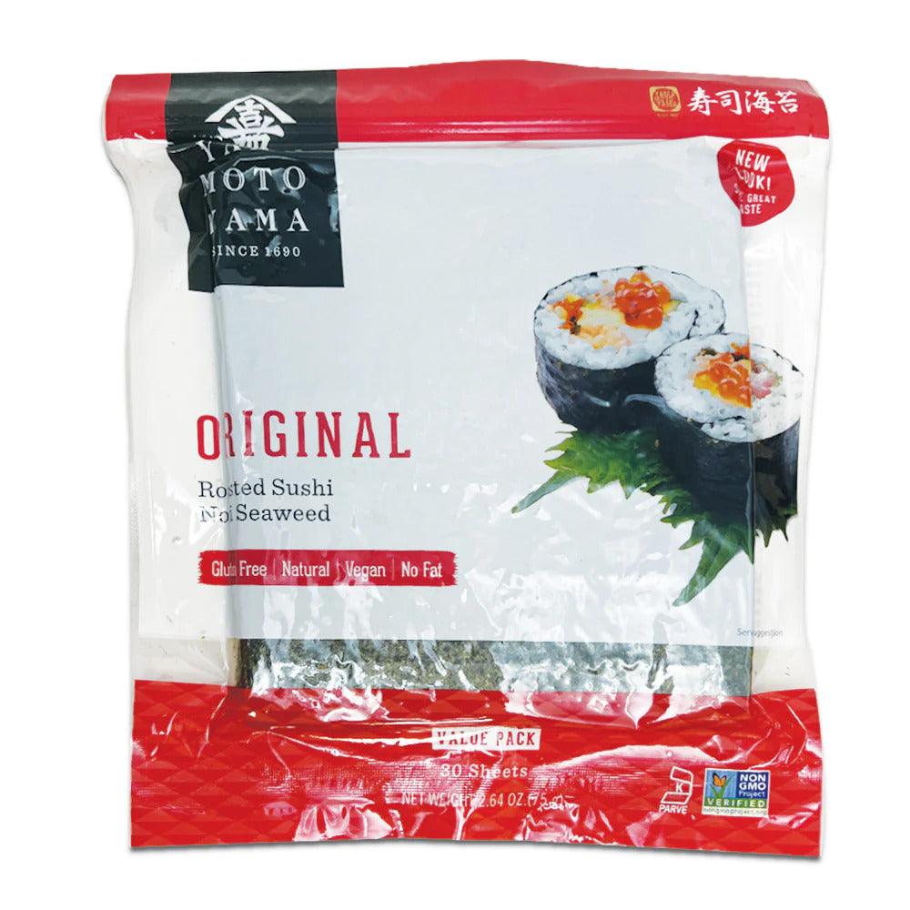 Yamamotoyama Roasted Sushi Nori Seaweed (Original) 30 SHEETS, 2.64 Ounces, 1 Pouch - Mighty Depot