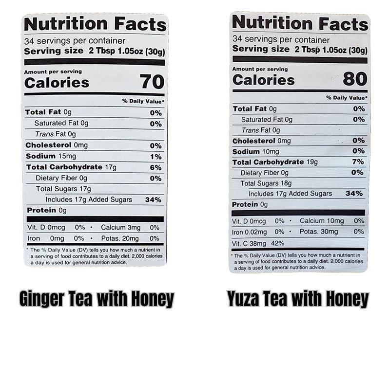 HAIO Ginger Tea with Honey & Yuza Citron Tea with Honey (Combo Pack), 2.2 Pounds Each Jar - 2 Jars - Mighty Depot