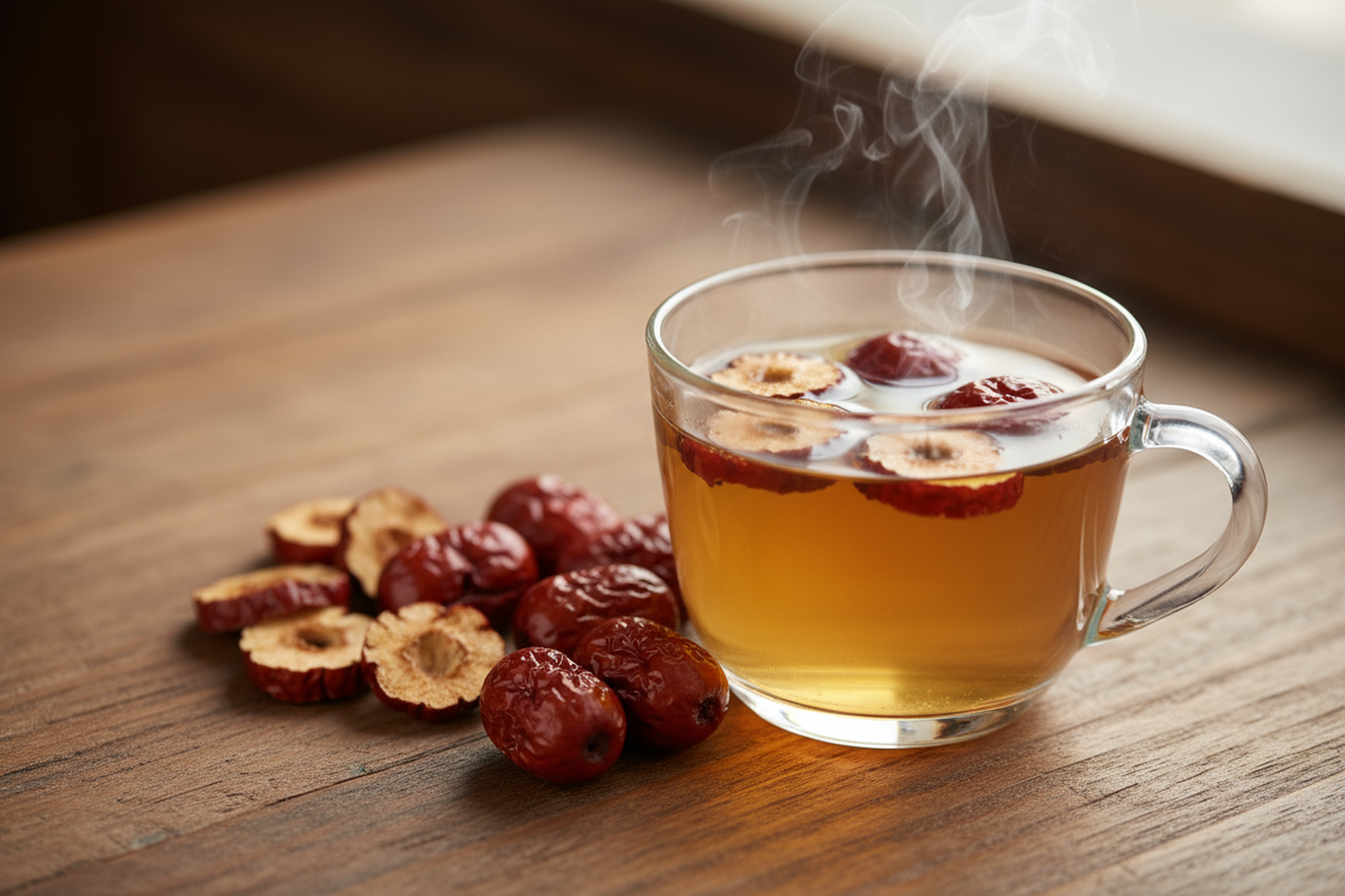 create a pic of tea with jujube