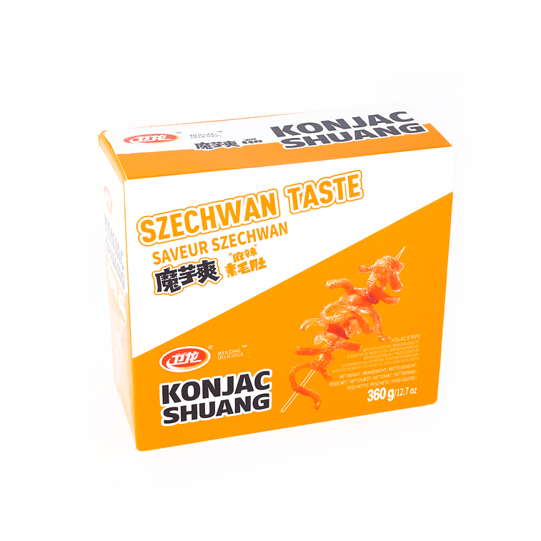 WeiLong Latiao, Spicy Gluten, 魔芋爽,魔芋丝,Wei Long Konjac 20 Sachets / 360g Chinese Snack ,Chanmoyu, Moyushuang 麻辣口味(Mala Spicy) - Mighty Depot