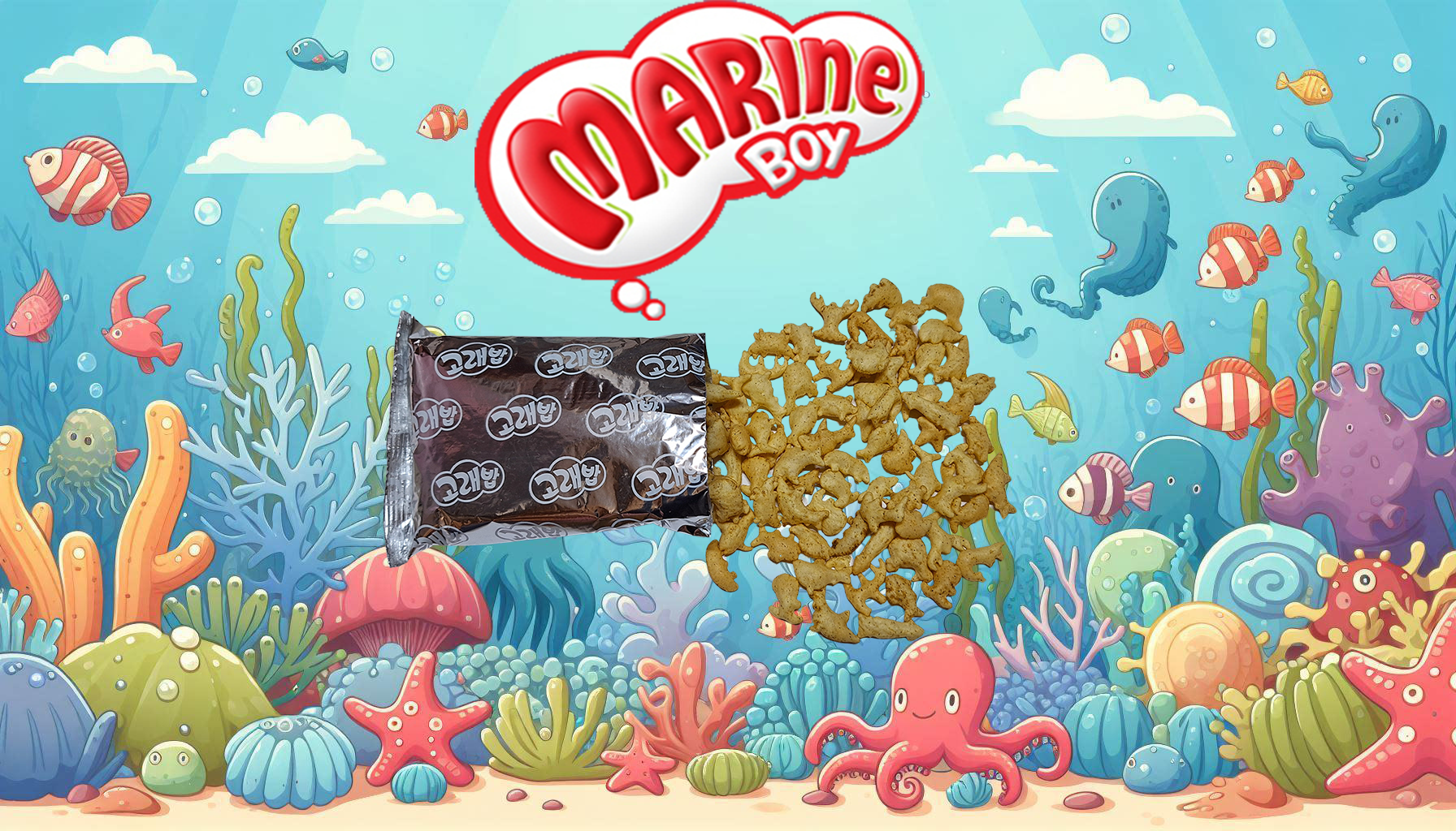 Orion Baked Marine Boy Sea Creatures Shaped Sharing Box 고래밥, 상어밥  40g Bag