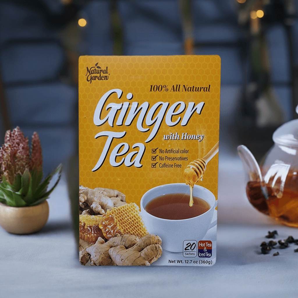 Natural Garden 100% All Natural Ginger Tea with Honey, 1 Box with 20 Sachets, 12.7 oz - Mighty Depot