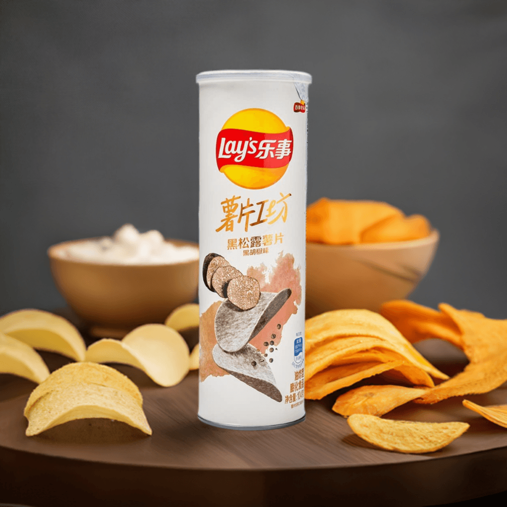 Lay's Black Truffle Potato Chips, 3.66 Ounces, 1 Can/Tube - Mighty Depot