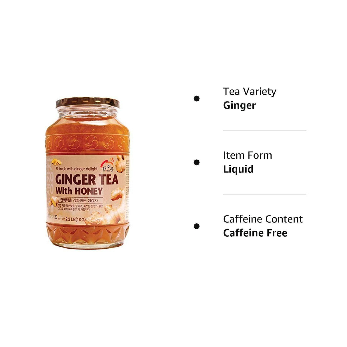 HAIO Ginger Tea with Honey & Yuza Citron Tea with Honey (Combo Pack), 2.2 Pounds Each Jar - 2 Jars - Mighty Depot