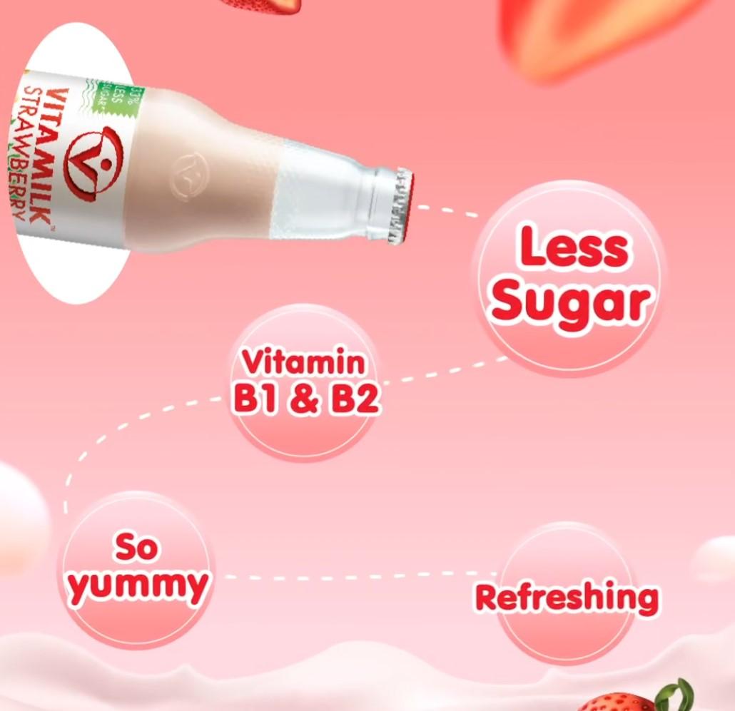 Vitamilk Strawberry Soy Milk 10 fl oz, 6 Bottles - Mighty Depot