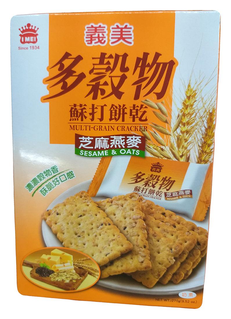I Mei - Multigrain Crackers with Sesame and Oats, 9.5 Ounces, (Pack of 1) - Mighty Depot