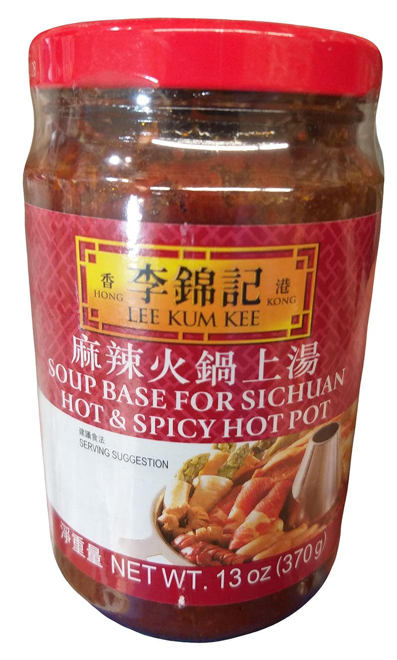 Lee Kum Kee Soup Base for Sichuan Hot & Spicy Hot Pot, 13 Ounces, 1 Jar - Mighty Depot