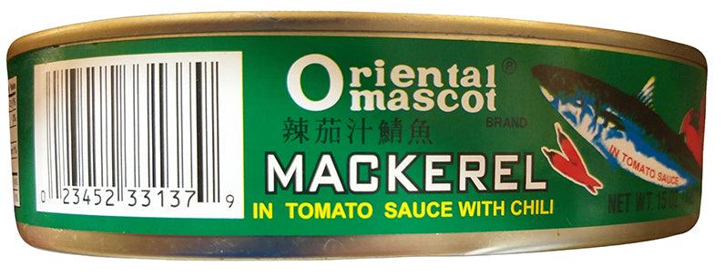 Oriental Mascot Mackerel in Tomato Sauce with Chili, 15 Ounces, (Pack of 1 Can) - Mighty Depot