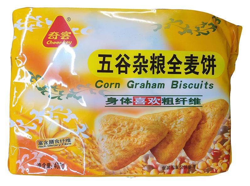 Cheer-key Corn Graham Biscuits, 14.2 Ounces, (Pack of 1) - Mighty Depot