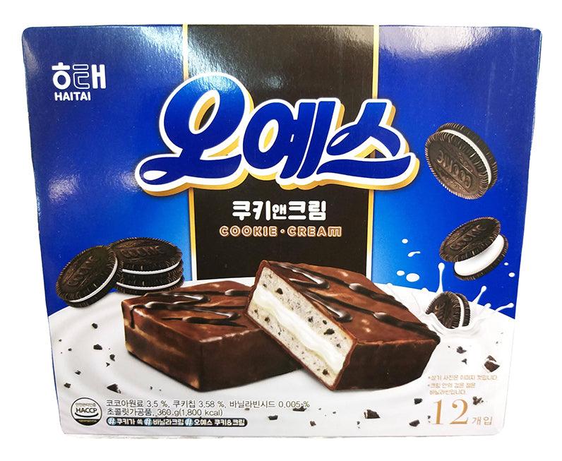 Haitai Oh Yes Chocolate Cake (Cookies & Cream), 12.16 Ounces, (Pack of 1) - Mighty Depot