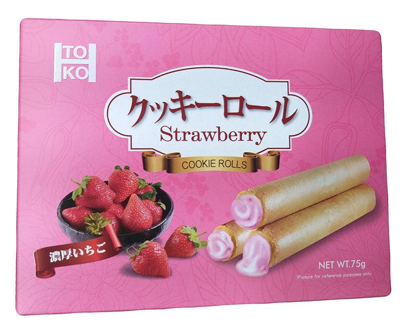ToKo Cookie Rolls (Strawberry), 2.6 Ounces, (Pack of 1) - Mighty Depot