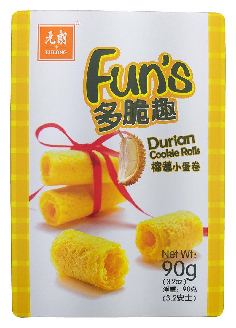 Eulong Fun's Cookie Rolls (Durian), 3.2 Ounces, (Pack of 1) - Mighty Depot