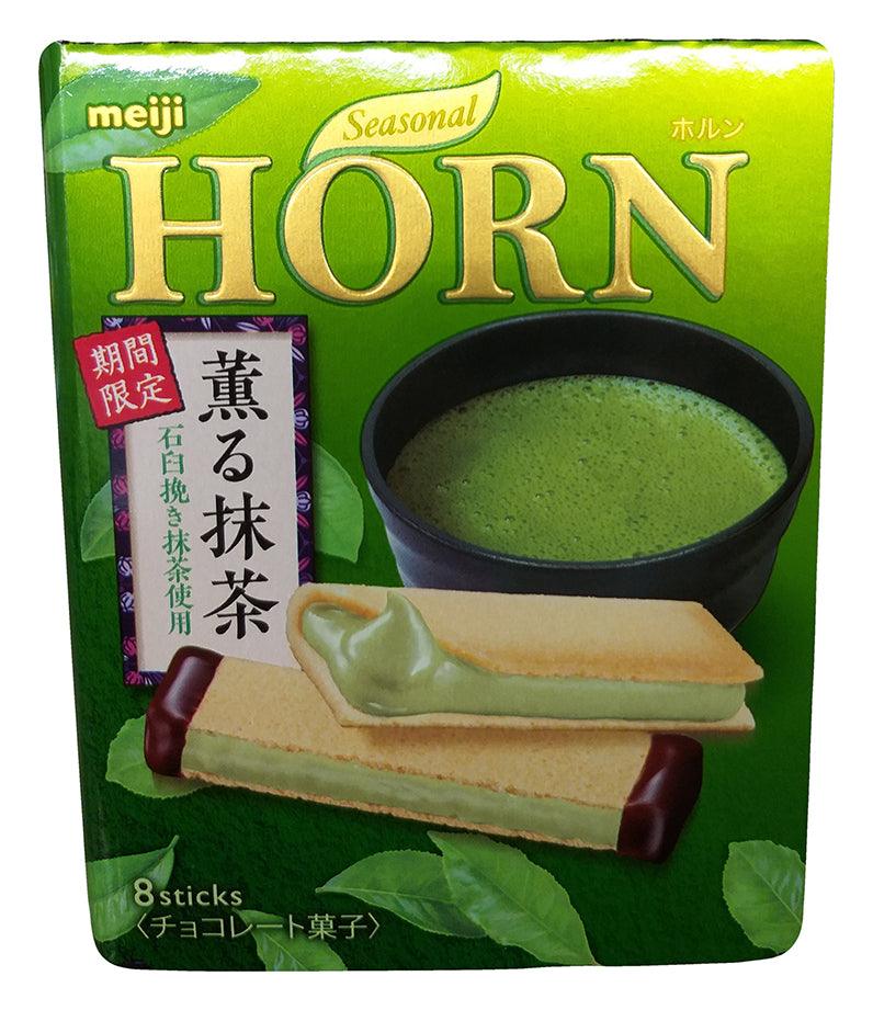 Meji Horn Cookies (Matcha), 1.8 Ounces, (Pack of 1) - Mighty Depot