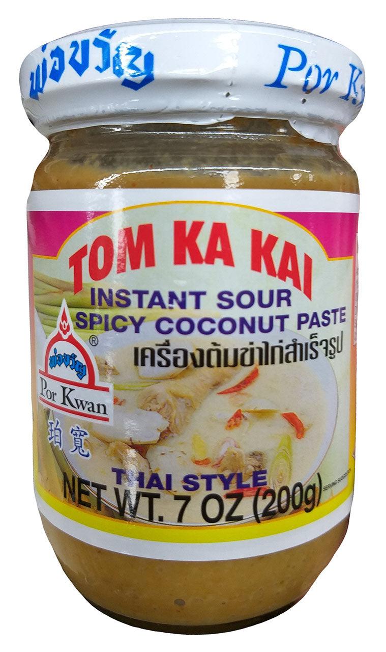 Por Kwan Tom Ka Kai Instant Sour Spicy Coconut Paste, 7 Ounces, 1 Jar - Mighty Depot