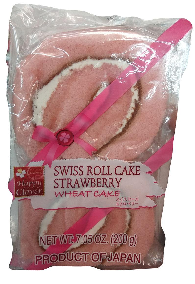 Happy Clover - Swiss Roll Wheat Cake (Strawberry), 7 Ounces, (Pack of 1) - Mighty Depot