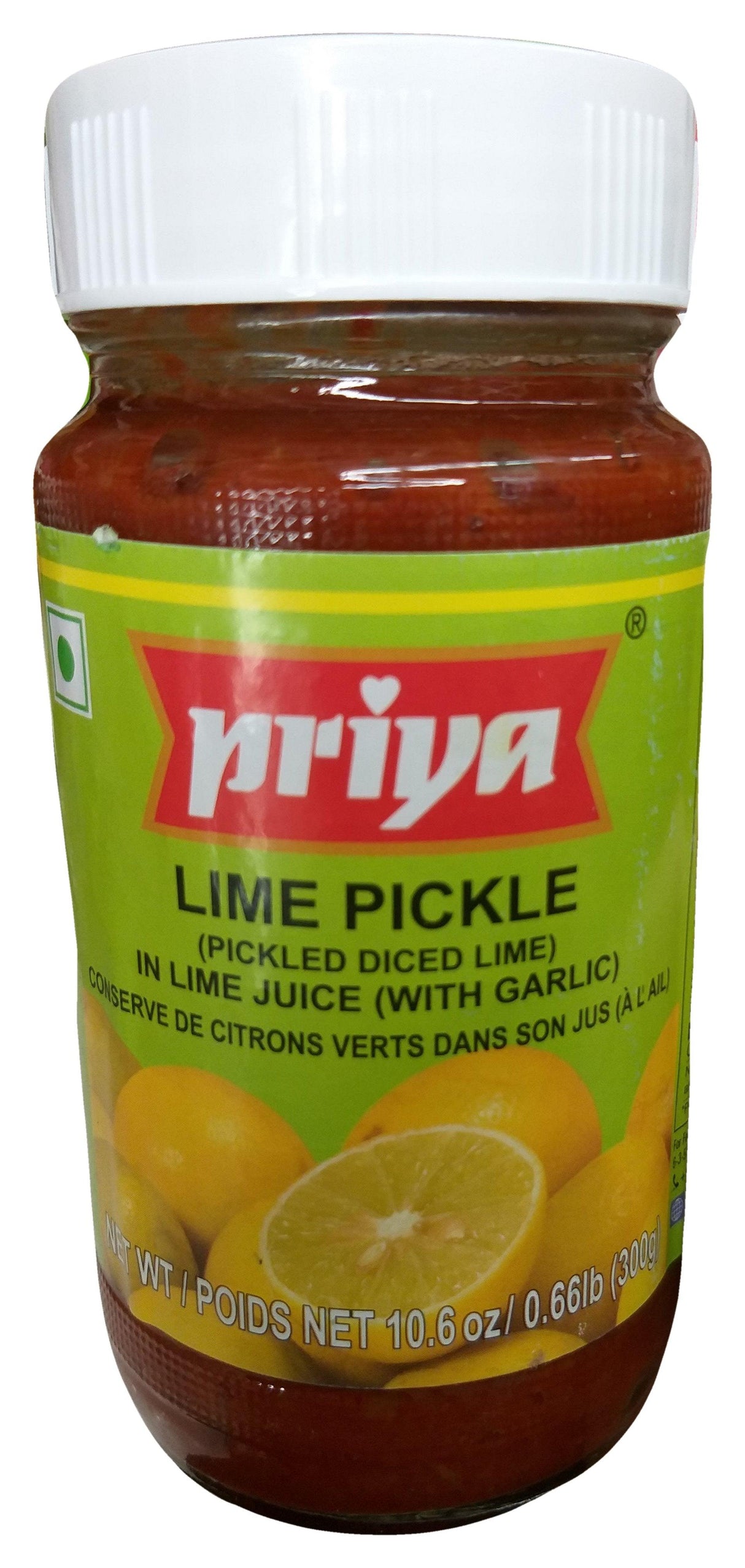 Priya - Lime Pickle in Lime Juice (With Garlic), 10.6 Ounces, (Pack of 1 Jar) - Mighty Depot