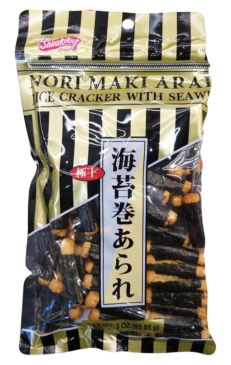 Shirakiku - Rice Cracker with Seaweed (Nori Maki Arare), 3 Ounces, (Pack of 1) - Mighty Depot