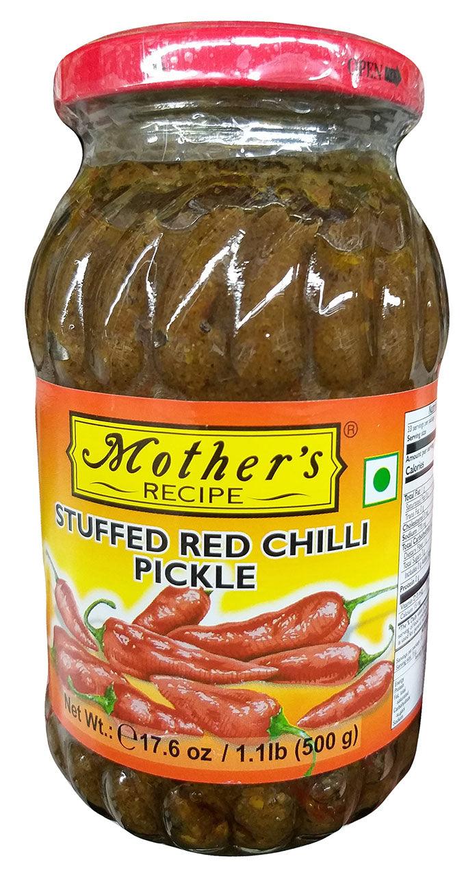 Mother's Recipe - Stuffed Red Chili Pickle, 1.1 Pounds, (Pack of 1 Jar) - Mighty Depot