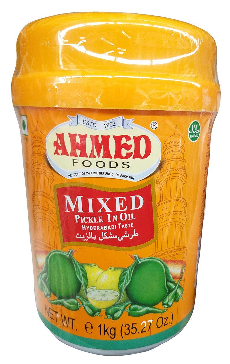 Ahmed Foods - Mixed Pickle in Oil (Hyderabadi), 2.2 Pounds, (Pack of 1 Jar) - Mighty Depot