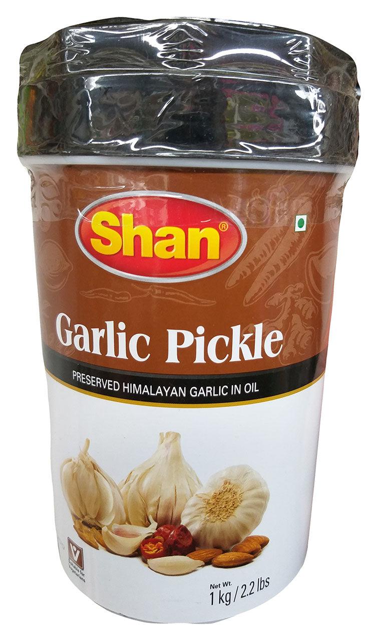 Shan - Preserved Himalayan Garlic Pickle in Oil, 2.2 Pounds, (Pack of 1 Jar) - Mighty Depot