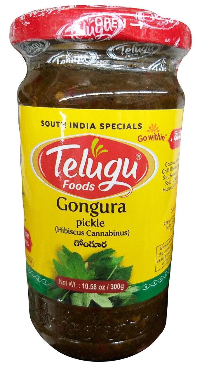 Telugu Foods - Gongura Pickle, 10.58 Ounces, (Pack of 1 Jar) - Mighty Depot