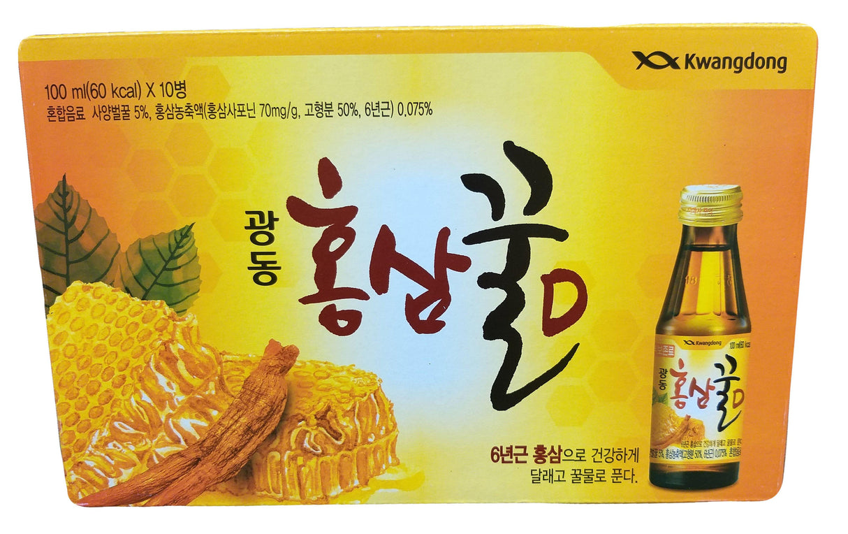 Kwang Dong - Red Ginseng with Honey Drink, 35.2 Ounces (3.52oz x 10 packs), (Pack of 1) - Mighty Depot