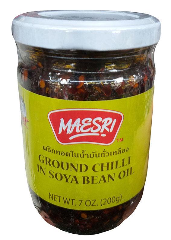Maesri - Ground Chili in Soya Bean Oil, 7 Ounces, (Pack of 1 Jar) - Mighty Depot