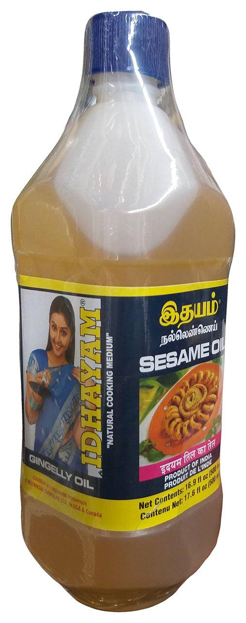 Idhayam - Gingelly Oil, 17.6 Ounces, (Pack of 1) - Mighty Depot