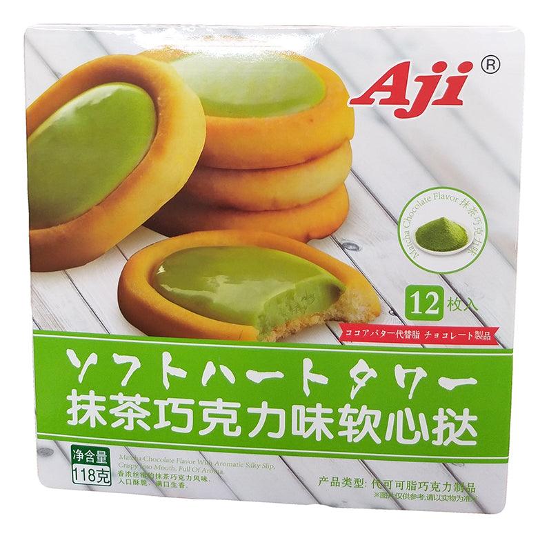 Aji - Chocolate Cookies (Matcha), 4.16 Ounces, 1 box - Mighty Depot