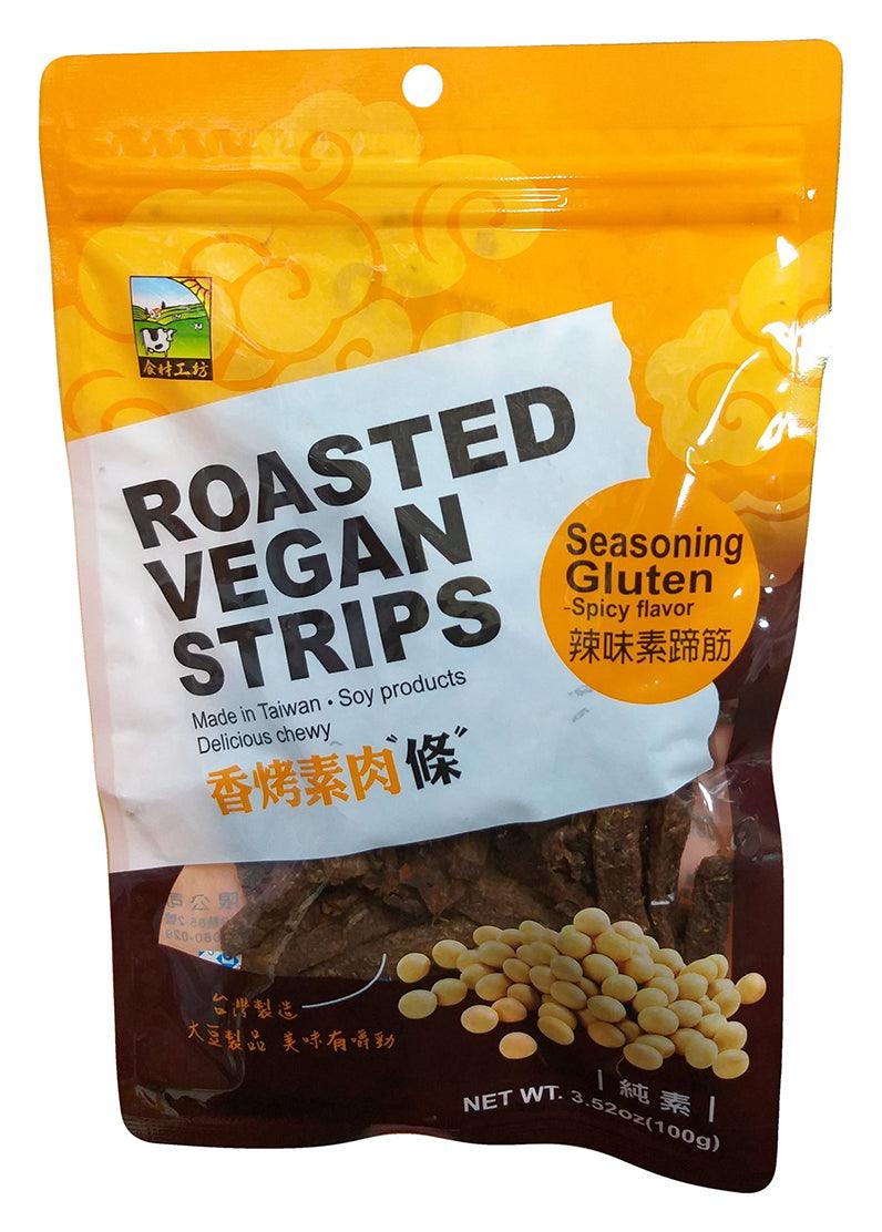 Koga House - Roasted Vegan Jerky (Seasoning Gluten Spicy), 3.52 Ounces, (Pack of 1) - Mighty Depot