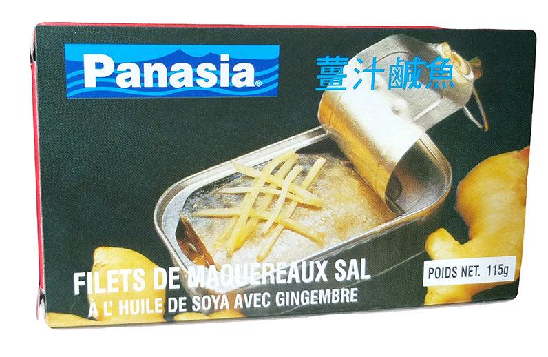 Panasia - Mackerel Fillets in Oil with Ginger, 4.05 Ounces, (Pack of 3 Cans) - Mighty Depot