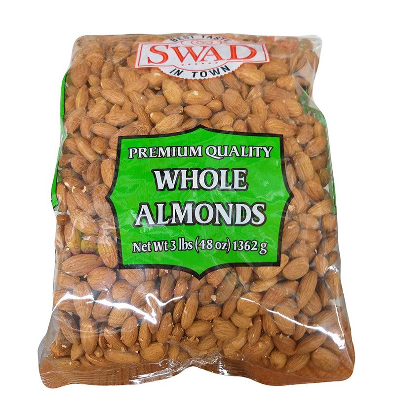 Swad - Whole Almonds, 3 Pounds, (1 Bag) - Mighty Depot