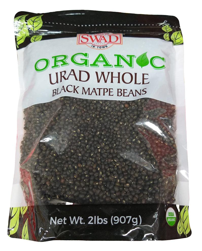 Swad - Organic Urad Whole Black Matpe Beans, 2 Pounds (1 Bag) - Mighty Depot