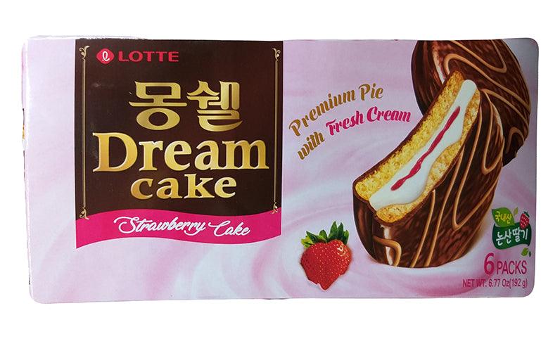 Lotte - Dream Cake (Strawberry Cake), 6.77 Ounces, 1 box of 6 cakes - Mighty Depot