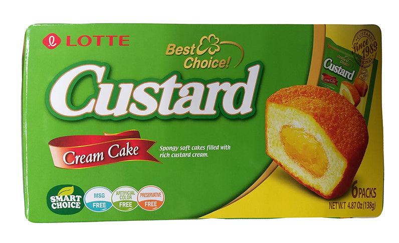 Lotte - Custard Cream Cake, 4.87 Ounces, (1 Pack of 6) - Mighty Depot