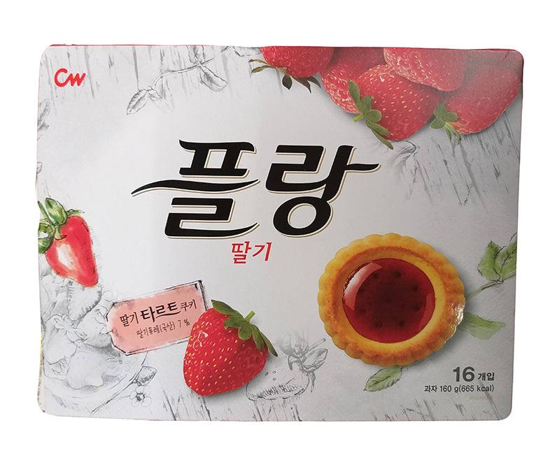 Cheong Woo - Flan Strawberry Tart Cookie, 5.64 Ounces, (1 Box) - Mighty Depot