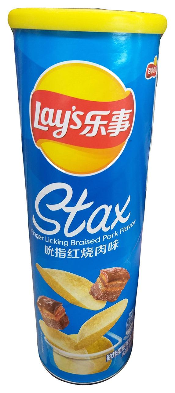 Frito Lay - Lay's Stax Potato Chip (Braised Pork), 3.66 Ounces, (1 Can) - Mighty Depot