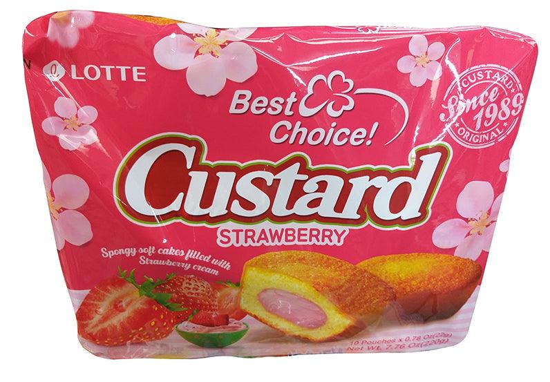 Lotte - Best Choice Custard (Strawberry), 7.76 Ounces, (1 Bag) - Mighty Depot