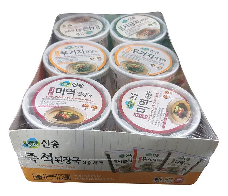 Sing Song - Soybean Paste Soup, 2.1 Ounces (.35oz/6 cups), (1 Pack of 6 Cups) - Mighty Depot