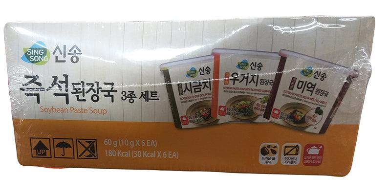 Sing Song - Soybean Paste Soup, 2.1 Ounces (.35oz/6 cups), (1 Pack of 6 Cups) - Mighty Depot