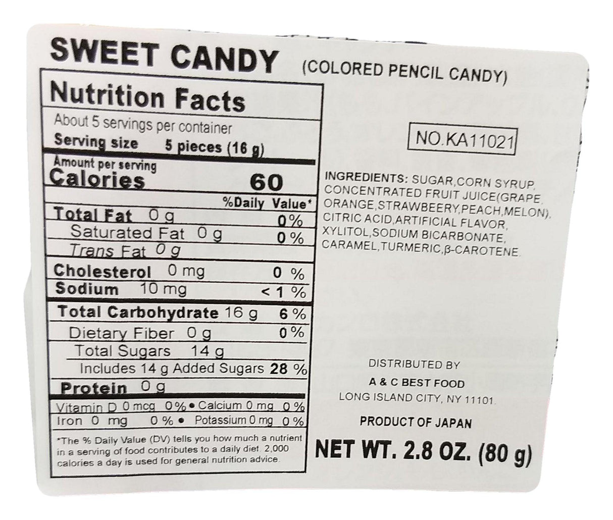 Kanro Barbapapa, Colored Pencil Candy , 2.8 Ounces, (1 Bag) - Mighty Depot