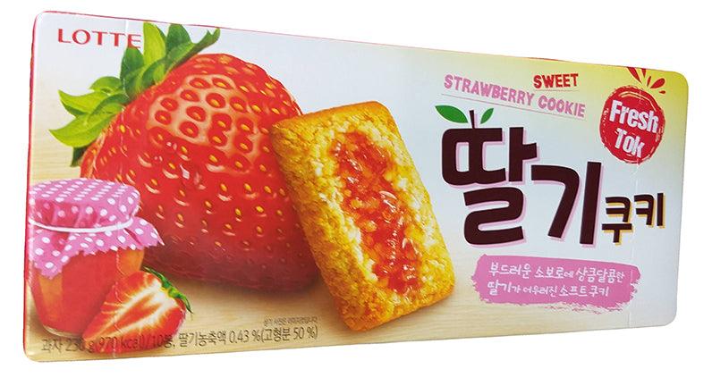 Lotte - Strawberry Sweet Cookie, 8.11 Ounces, (1 Box) - Mighty Depot