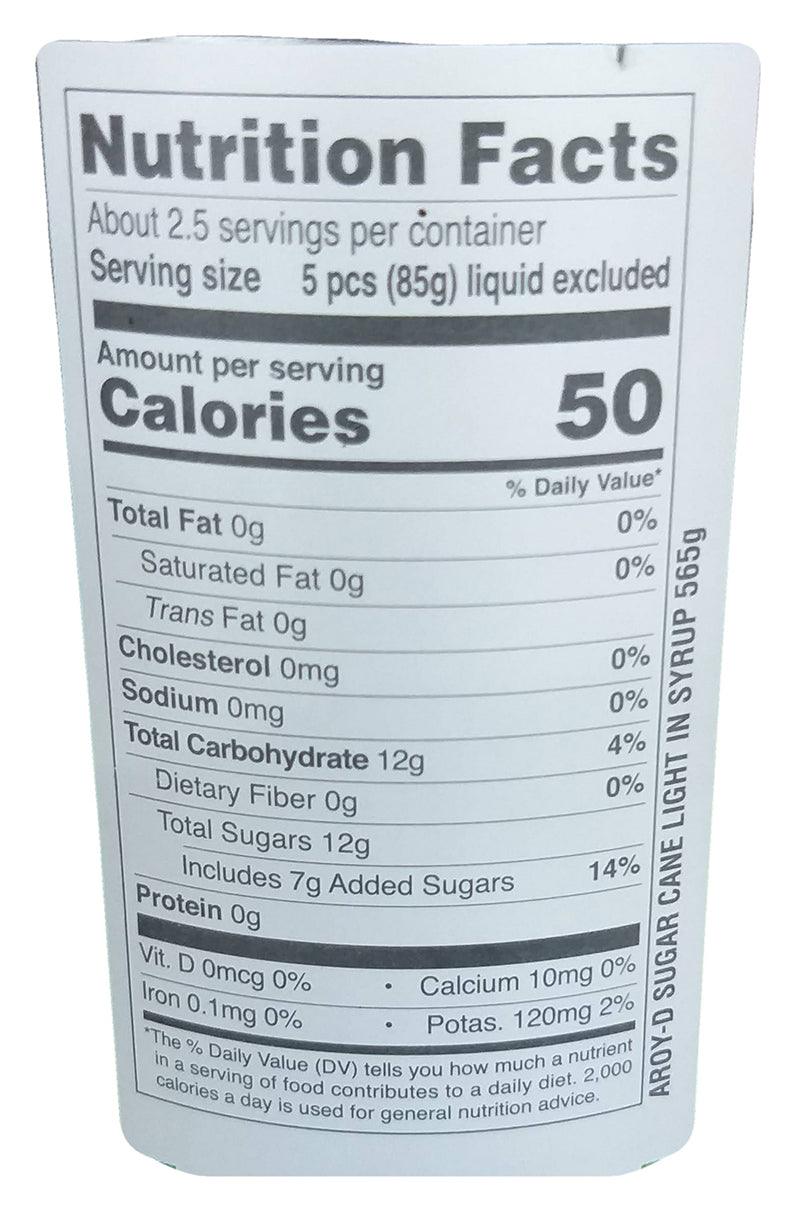 Aroy-D - Sugar Cane in Light Syrup, 1.4 Pounds, (1 Can) - Mighty Depot